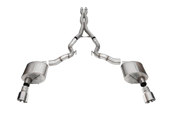 3.0 Inch Dual Rear Exit Cat-Back Exhaust System with 4.5 Inch Polished Pro Series Tips Xtreme Sou...