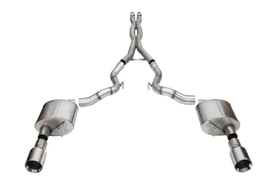 3.0 Inch Dual Rear Exit Cat-Back Exhaust System with 4.5 Inch Polished Straight Cut Tips Xtreme S...