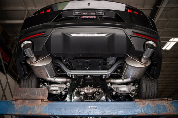 3.0 Inch Dual Rear Exit Cat-Back Exhaust System with 4.5 Inch Polished Straight Cut Tips Xtreme S...