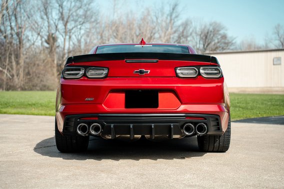2.75 Inch Axle-Back Exhaust with Dual Mode NPP; Dual Rear Exit with Twin 4.5 Inch Carbon Fiber Ti...