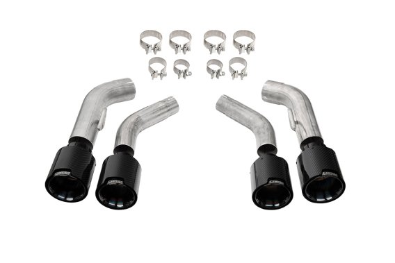 Quad 4.5 Inch Carbon Fiber Black PVD Tip Kit 16-24 Chevrolet Camaro SS/16-24 Chevrolet Camaro ZL1...