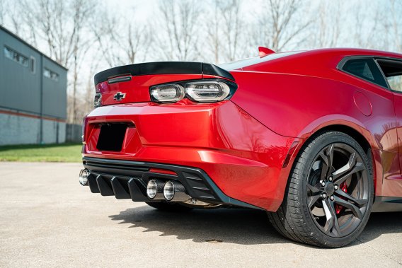 Quad 4.5 Inch Carbon Fiber Polished Tip Kit 16-24 Chevrolet Camaro SS/16-24 Chevrolet Camaro ZL1 ...