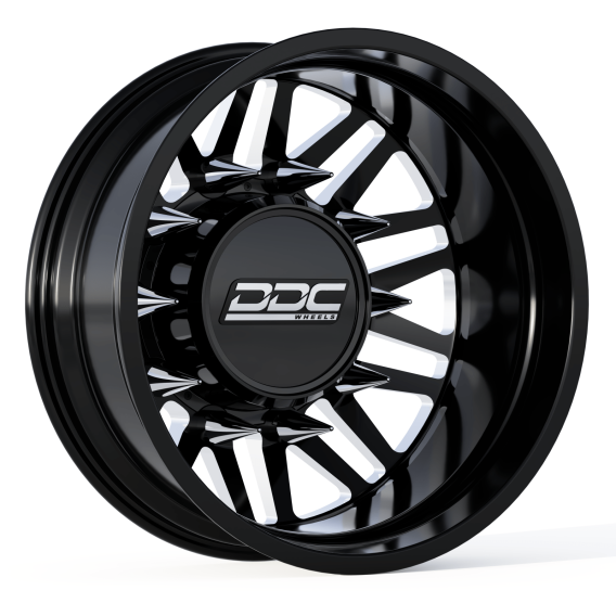 Dually Wheels Aftermath Black/Milled 20X8.25 10X225 Super Duty/Ram Dually Wheel Kit F-450 05-10 F...