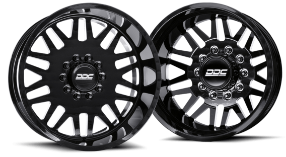 Dually Wheels Aftermath Black/Mill 22x8.25 10x225 SS Fronts 05-10 Ford 15-25 F-450/F-550 Dodge Ra...