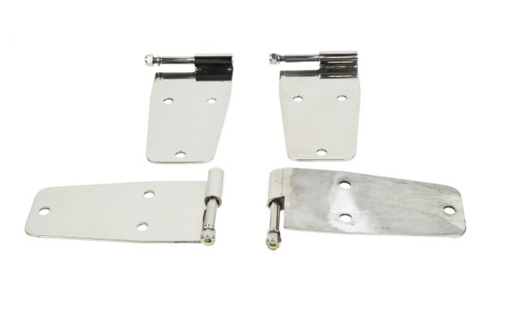 Jeep CJ/YJ Hardtop Door Hinge Set Without Mirror Holes 4 Pieces 76-93 CJ and Wrangler YJ Polished...