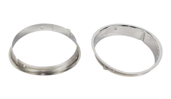 Jeep TJ Headlight Bezels Pair 97-06 Wrangler TJ Polished Silver Kentrol