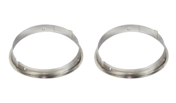 Jeep TJ Headlight Bezels Pair 97-06 Wrangler TJ Polished Silver Kentrol