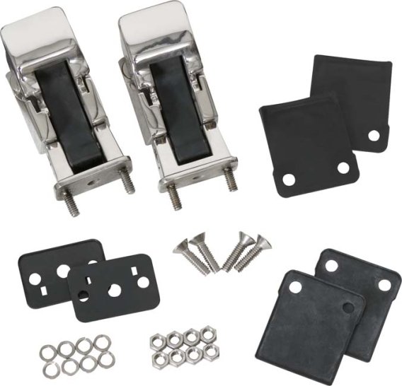 Jeep CJ/YJ Hood Kit With TJ Style Hood Catch 78-95 CJ and Wrangler YJ Polished Silver Kentrol