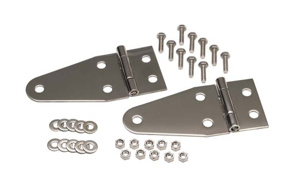 Jeep CJ/YJ Hood Kit With TJ Style Hood Catch 78-95 CJ and Wrangler YJ Polished Silver Kentrol