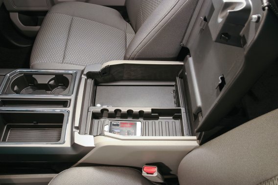 Console Safe 15-22 F-150 / 17-22 F-250/350 Super Duty w/ Flow-Thru Console Black Sandard Key Tuff...