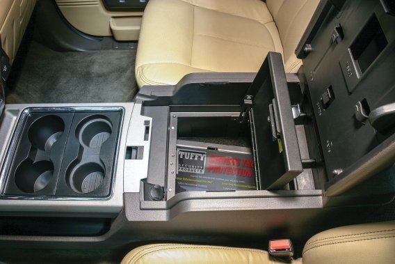 Console Safe - 11-16 F-250/350/450/550 Super Duty w/ Flow-Thru Console Black Tuffy Security Produ...