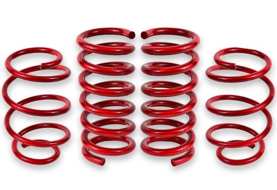 Jeep Renegade/Compass 2 Inch Lift Springs 15-Present Renegade 17-Present Compass Red Powdercoat A...