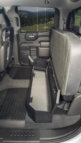 Rear Underseat Lockbox 19-22 Silverado/Sierra 1500 {19 New Body Style} / 20-21 2500HD/3500HD w/ C...