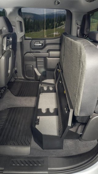 Rear Underseat Lockbox 19-22 Silverado/Sierra 1500 {19 New Body Style} / 20-21 2500HD/3500HD w/ C...