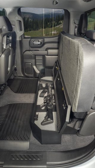 Rear Underseat Lockbox 19-22 Silverado/Sierra 1500 {19 New Body Style} / 20-21 2500HD/3500HD w/ C...