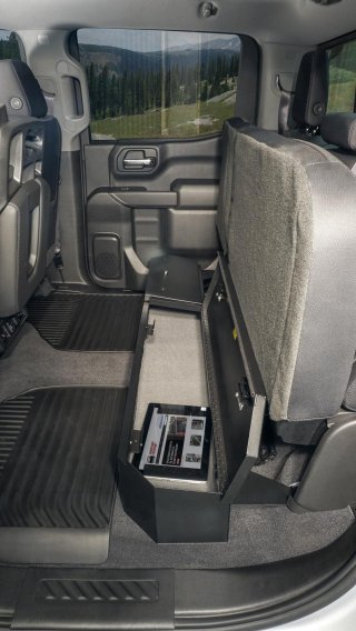 Rear Underseat Lockbox 19-22 Silverado/Sierra 1500 {19 New Body Style} / 20-21 2500HD/3500HD w/ C...