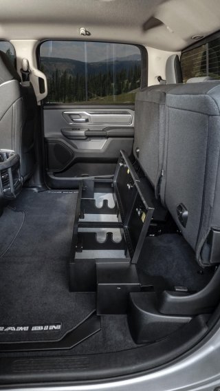 Rear Underseat Lockbox 19-22 Ram 1500 w/ Crew Cab Black Tuffy Security Products