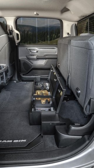 Rear Underseat Lockbox 19-22 Ram 1500 w/ Crew Cab Black Tuffy Security Products
