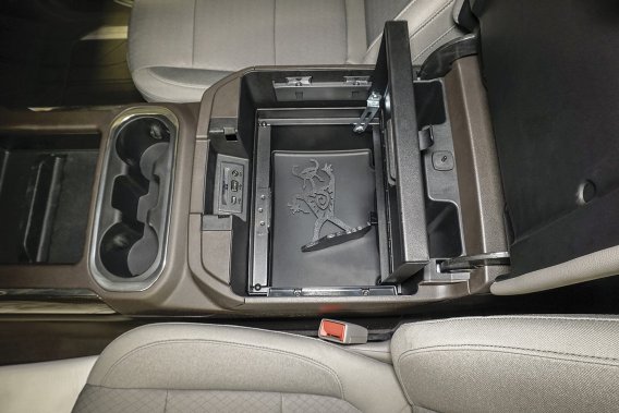 Console Safe 19-22 Silverado/Sierra 1500 {19 New Body Style} w/ Flow-Thru Console Black Tuffy Sec...
