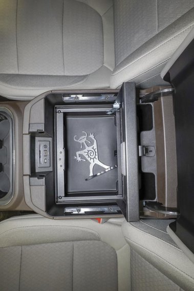 Console Safe 19-22 Silverado/Sierra 1500 {19 New Body Style} w/ Flow-Thru Console Black Tuffy Sec...