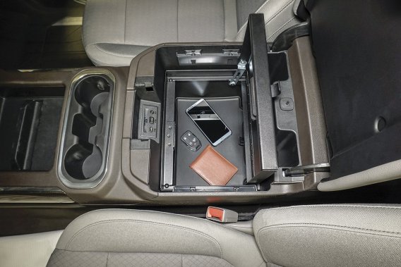 Console Safe 19-22 Silverado/Sierra 1500 {19 New Body Style} w/ Flow-Thru Console Black Tuffy Sec...