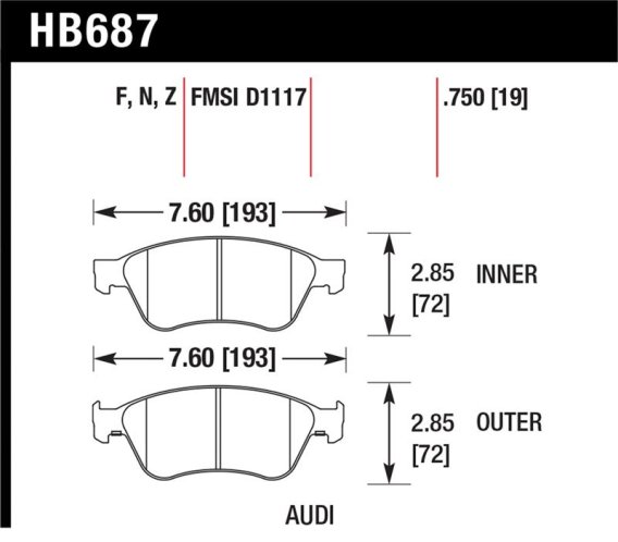 HAWK HPS Brake Pad Sets