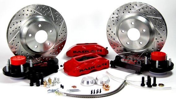 Brake System 13 Inch Front Track4 Red 70-74 Ford/Mercury Drum Brake Spindle Only BAER Brakes
