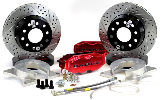 Brake System 11 Inch Rear SS4+ Deep Stage Fire Red 2015 Mustang BAER Brakes