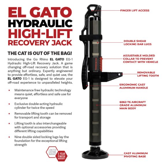 Go Rhino XG-RJ50010B - El Gato - Hydraulic Jack - Black