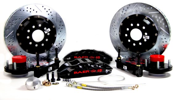 Brake System 14 Inch Front Extreme+ Black 55-57 Chevy Passenger Car W/Heidts/RideTech Spindle BAE...