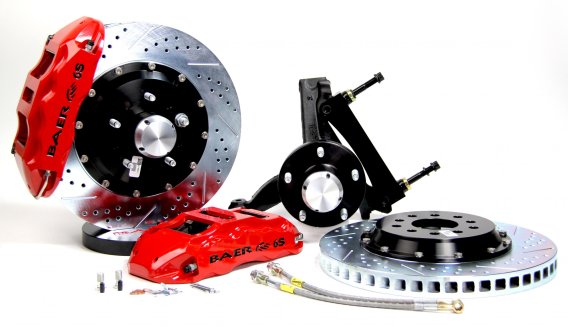 Brake System 14 Inch Front Extreme+ Red 78-87 GM G Body Modified Stock Spindles BAER Brakes