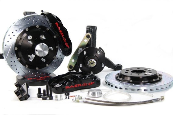 Brake System 13 Inch Front Pro+ Black 70-81 GM F Body Modified Stock Spindles BAER Brakes
