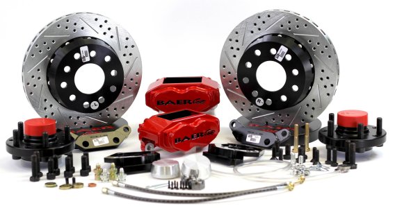 S4 Brake System Front 65-66 Ford Mustang W/ Ridetech Truturn Spindles Red W/Ridetech Truturn Spin...