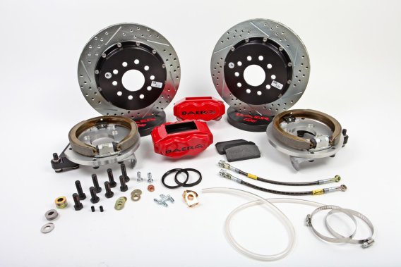 Brake System 13 Inch Rear SS4+ w/Park Brake Red 60-87 GM C 10 Truck 5 Lug BAER Brakes