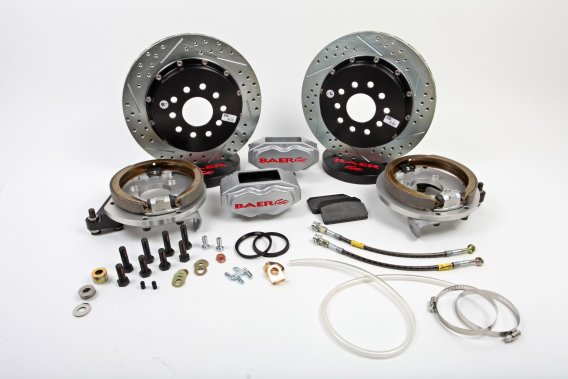 Brake System 13 Inch Rear SS4+ w/Park Brake Silver 60-87 GM C 10 Truck 5 Lug BAER Brakes