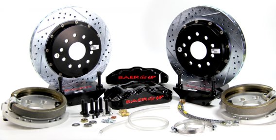 Brake System 14 Inch Rear Pro+ w/Park Brake Black 71-76 GM Full Size Car BAER Brakes
