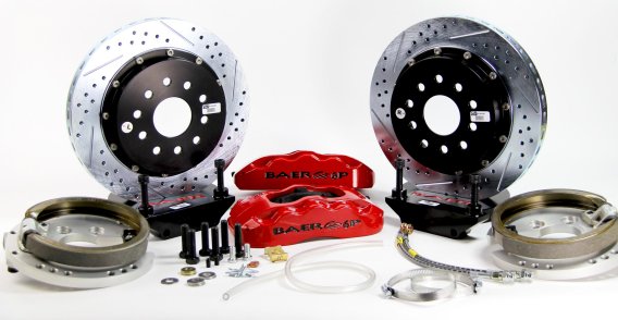 Brake System 14 Inch Rear Pro+ w/Park Brake Red 71-76 GM Full Size Car BAER Brakes