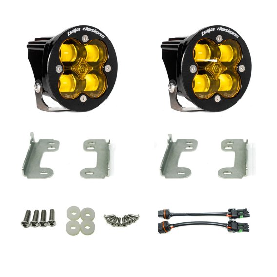 Jeep JK Squadron-R SAE Fog Pocket Light Kit OE Bumper (Baja Amber)-Jeep 2007-09 Wrangler JK Baja ...