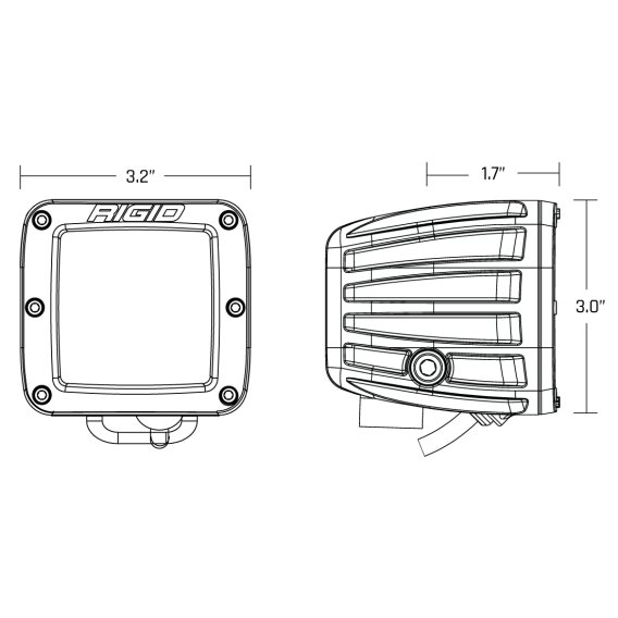 SAE J583 Compliant Selective Yellow Fog Light Pair D-Series Pro Street Legal Surface Mount Rigid ...