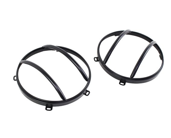Jeep JK Euro Headlight Guards Pair  07-18 Wrangler JK Powdercoat Black Kentrol