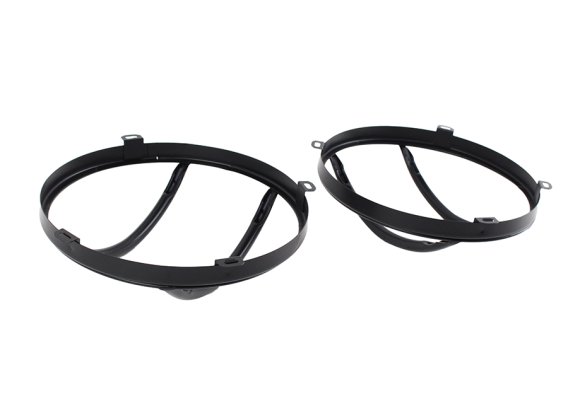 Jeep JK Euro Headlight Guards Pair  07-18 Wrangler JK Powdercoat Black Kentrol