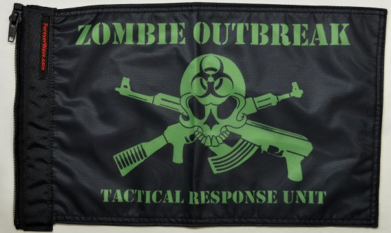 Zombie Outbreak Tactical Response Unit Flag Forever Wave