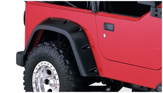 Bushwacker 10042-07 Black Pocket/Rivet Style Textured Finish Rear Fender Flares for 1997-2006 Jee...