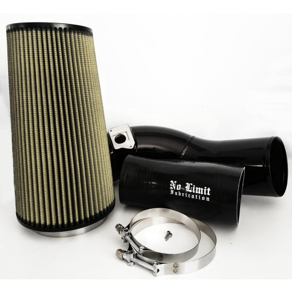 6.0 Cold Air Intake 03-07 Ford Super Duty Power Stroke Black PG7 Filter No Limit Fabrication