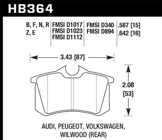 HAWK HPS Brake Pad Sets