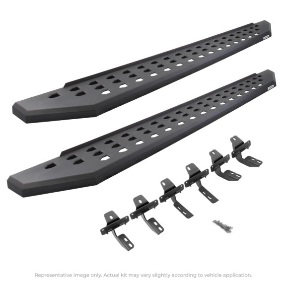 Go Rhino - 69444568PC - RB20 Running Boards W/Mounting Brackets Kit - Text.Black