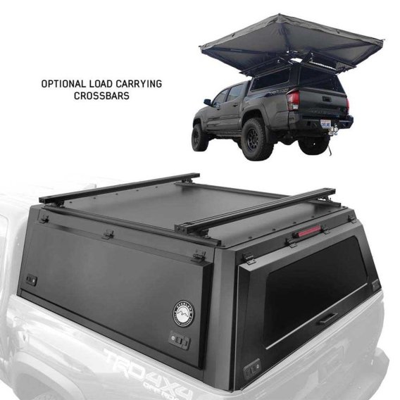 Expedition Truck Cap W/Full Wing Doors, Front and Rear Windows and 3rd Brake Light 14-24 GM 1500 ...