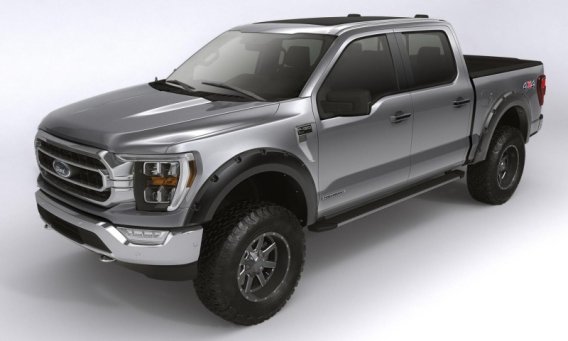 Bushwacker 28129-08 Black Forge Pocket/Rivet Textured Finish 4-Pc Fender Flare Set for 17-22 Ford...