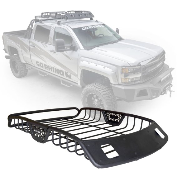 Go Rhino 59027T - SR20 Tubular Steel Roof Rack With 2x Light Mount Openings - 60" Long - Textured...