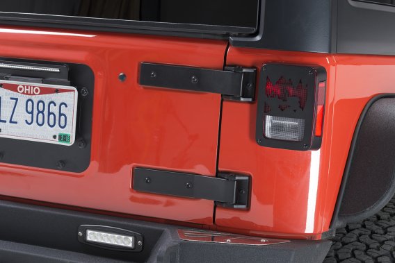 Jeep JK Heritage Taillight Guard 07-18 Wrangler JK Textured Black Kentrol